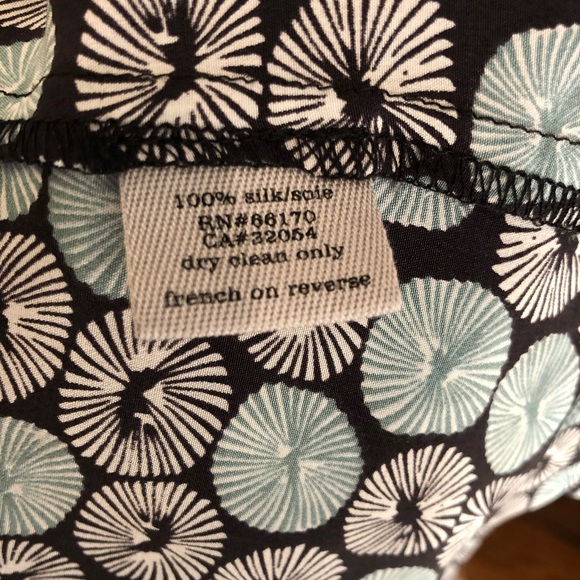 Ecote multicolor black aqua v-neck silk button front dress with spaghetti straps - Picture 6 of 8